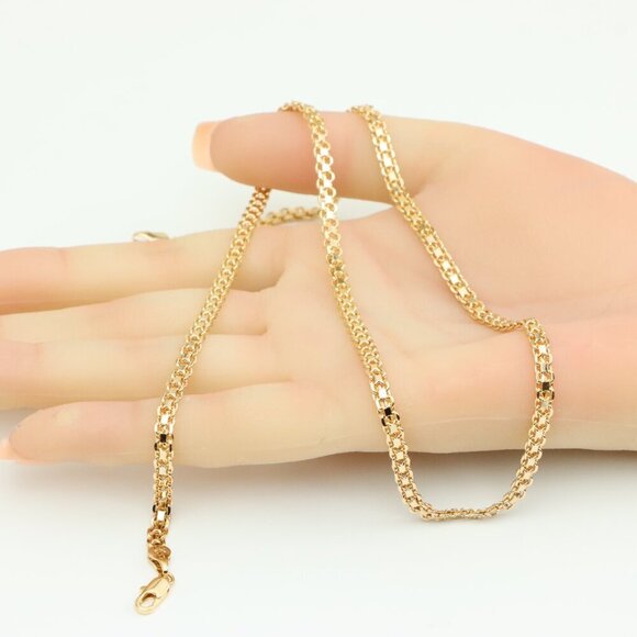 Bold Rose Gold Chain Necklace with Lobster Clasp, XPNL0316 - Picture 3 of 12